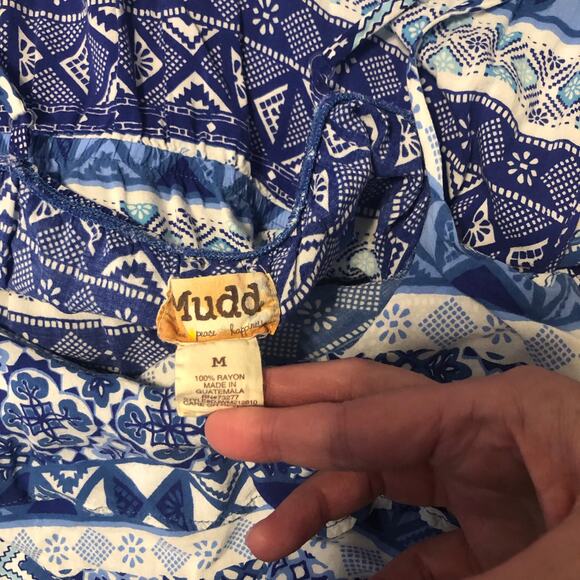 Mudd women's size medium spaghetti strap blue white dress preloved condition - Picture 3 of 8